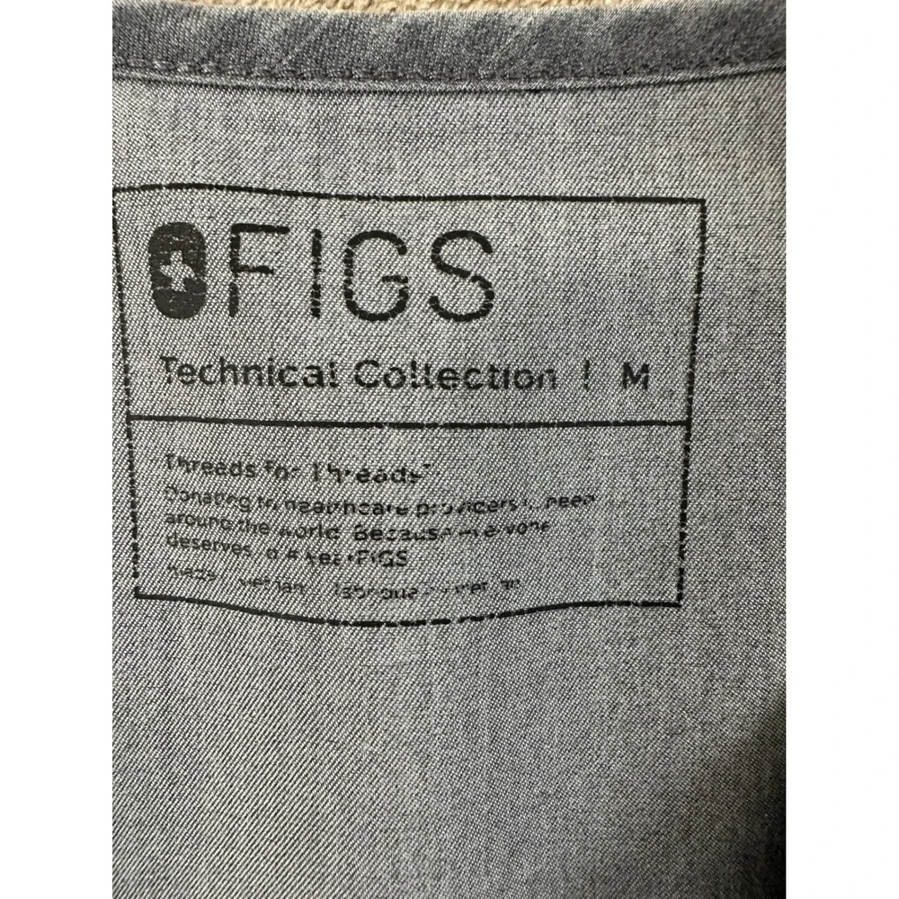 FIGS Scrub Set Casma Top M Womens Gray Kade Cargo Pants Large Petite EUC